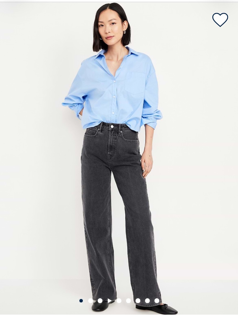 Old Navy Extra High-Waisted wide leg jeans. 10 Tall. Black.
